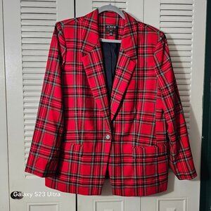 J. Crew Willa Blazer in Good Tidings Plaid Wool Blend. Size 18